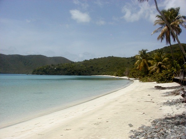 Maho Bay's long beach