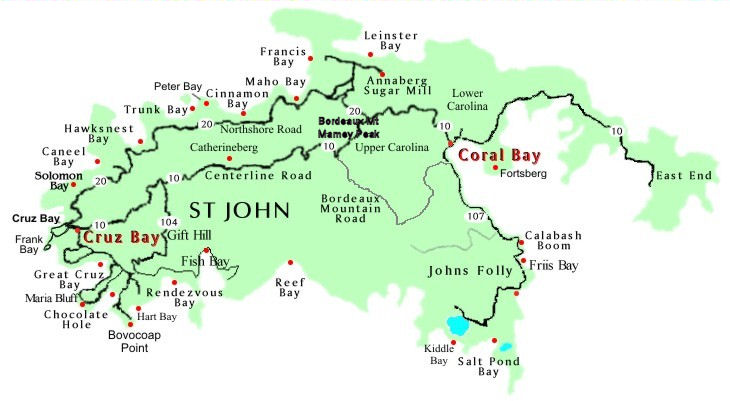 St. John, USVI, map